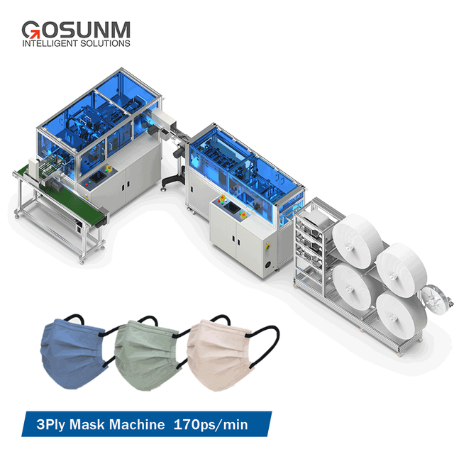 Full Automatic 3ply Flat Mask Machine